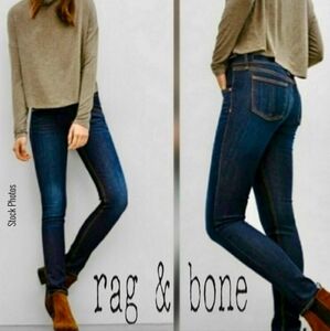 Rag & Bone dark wash mid-rise ankle skinny jeans, size 29